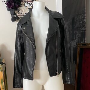 Ardene Black Leather Biker Jacket